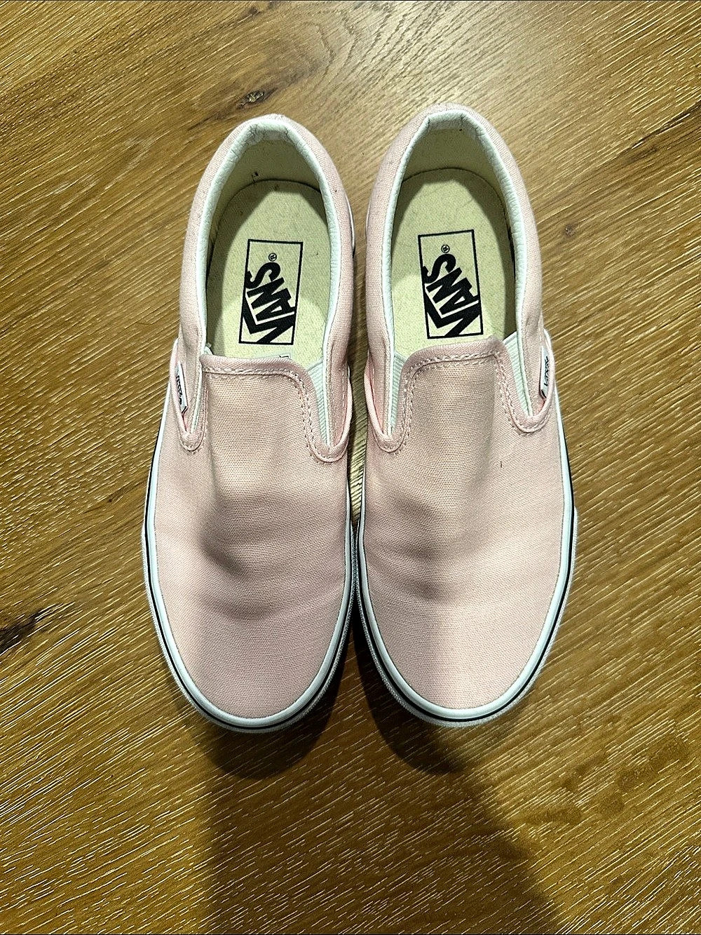 Vans Classic Slip-On Pink & White Sneakers